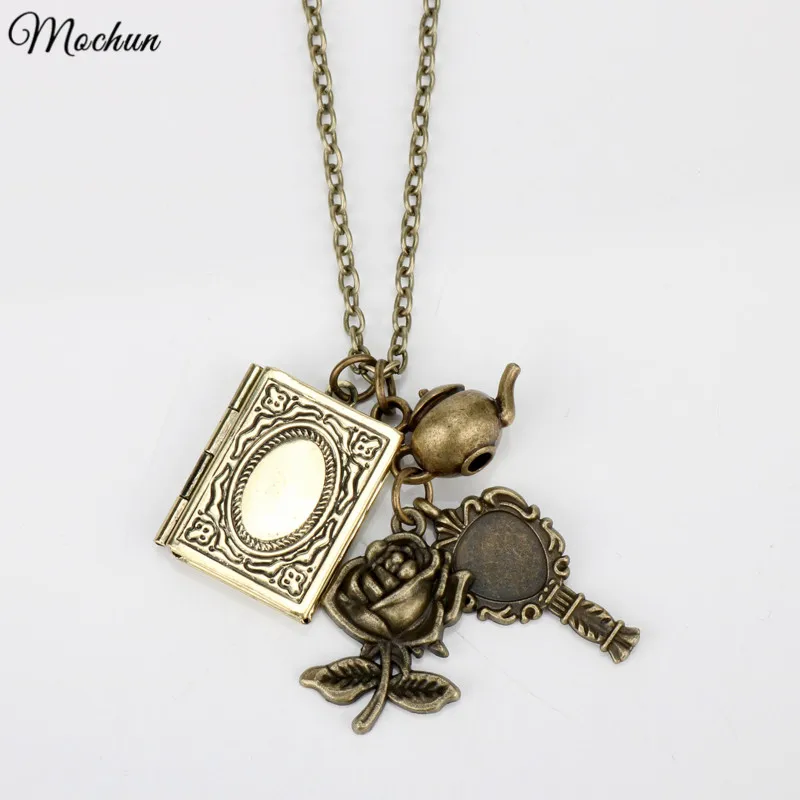 MQCHUN Beauty and the Beast Chain Necklace Vintage Bronze Phase Box Rose Mrs.Potts Chip Mirror Pendant Jewelry 2017 Hot Movie
MQCHUN Beauty and the Beast Chain Necklace Vintage Bronze Phase Box Rose Mrs.Potts Chip Mirror Pendant Jewelry 2017 Hot Movie