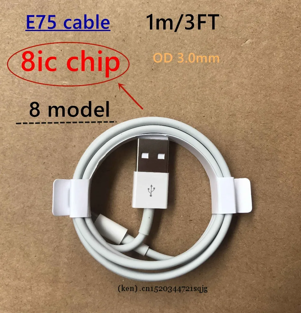 100Pcs/lot, 8ic original 1m 3FT OD 3.0mm Data USB Sync Charger Cable For iPhone X XS 8 7 5S 6 6s plus ,with retail box 8 model
100Pcs/lot, 8ic original 1m 3FT OD 3.0mm Data USB Sync Charger Cable For iPhone X XS 8 7 5S 6 6s plus ,with retail box 8 model