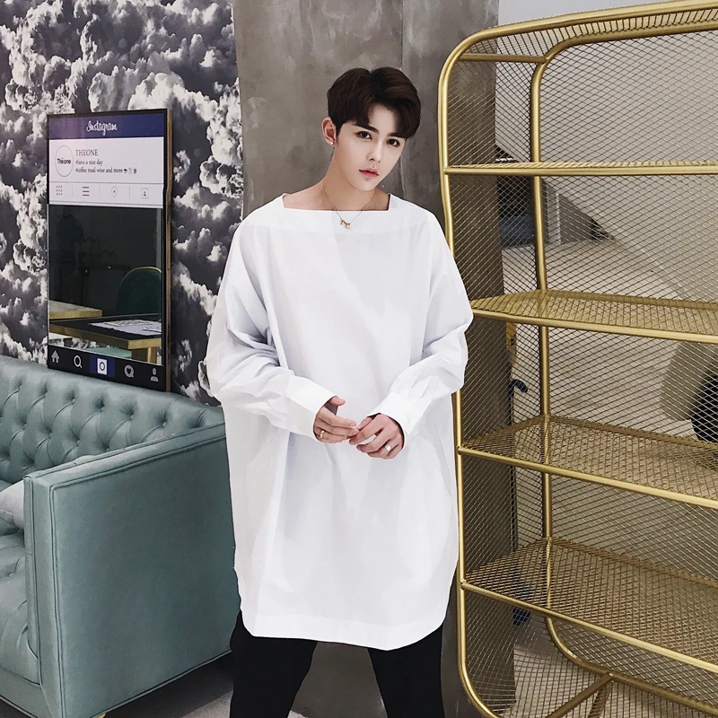 MIXCUBIC 2017 Autumn British style simple Unique square collar shirts men Long section casual loose Oversized shirts for men
MIXCUBIC 2017 Autumn British style simple Unique square collar shirts men Long section casual loose Oversized shirts for men