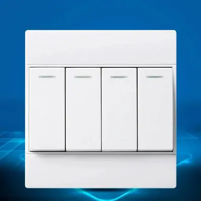 

EU standard Luxury Wall Switch Panel, Light Switch,4 gang 1 way/ 4 gang 2 way Rocker Button 16A,110~250V, 220V