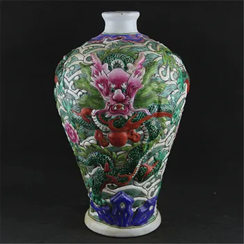 #06Rare Chinese QingDynasty porcelain vase,Pastel glaze,Carved dragon,Collection&Adornment,Free shipping
#06Rare Chinese QingDynasty porcelain vase,Pastel glaze,Carved dragon,Collection&Adornment,Free shipping