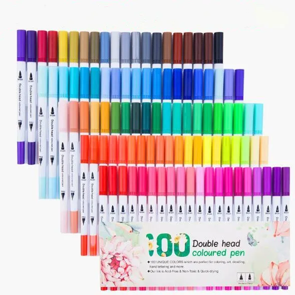 100 Colors Double Head Graffiti Drawing Paint Marker Brush Pen Coloured Art Dual Tip Mark Pen Set Marcador Caneta Stationery
100 Colors Double Head Graffiti Drawing Paint Marker Brush Pen Coloured Art Dual Tip Mark Pen Set Marcador Caneta Stationery