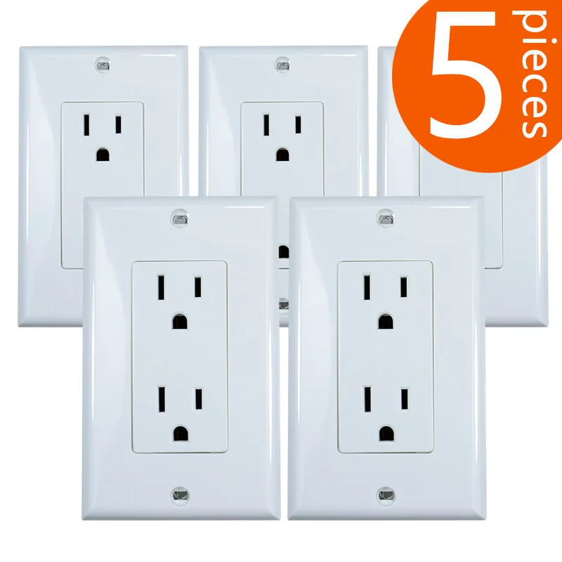 5 Pieces 125V North America 15A American Standard wall power outlet beauty UL certification regulations double socket UL15A
5 Pieces 125V North America 15A American Standard wall power outlet beauty UL certification regulations double socket UL15A