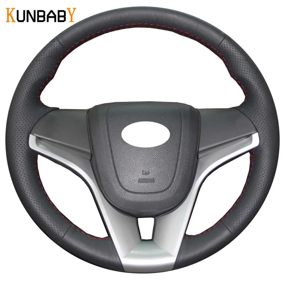 KUNBABY Car Styling Genuine Leather Car Steering Wheel Cover for Chevrolet Cruze 2009-2014 Aveo 2011-2014 Holden Cruze 2010
KUNBABY Car Styling Genuine Leather Car Steering Wheel Cover for Chevrolet Cruze 2009-2014 Aveo 2011-2014 Holden Cruze 2010