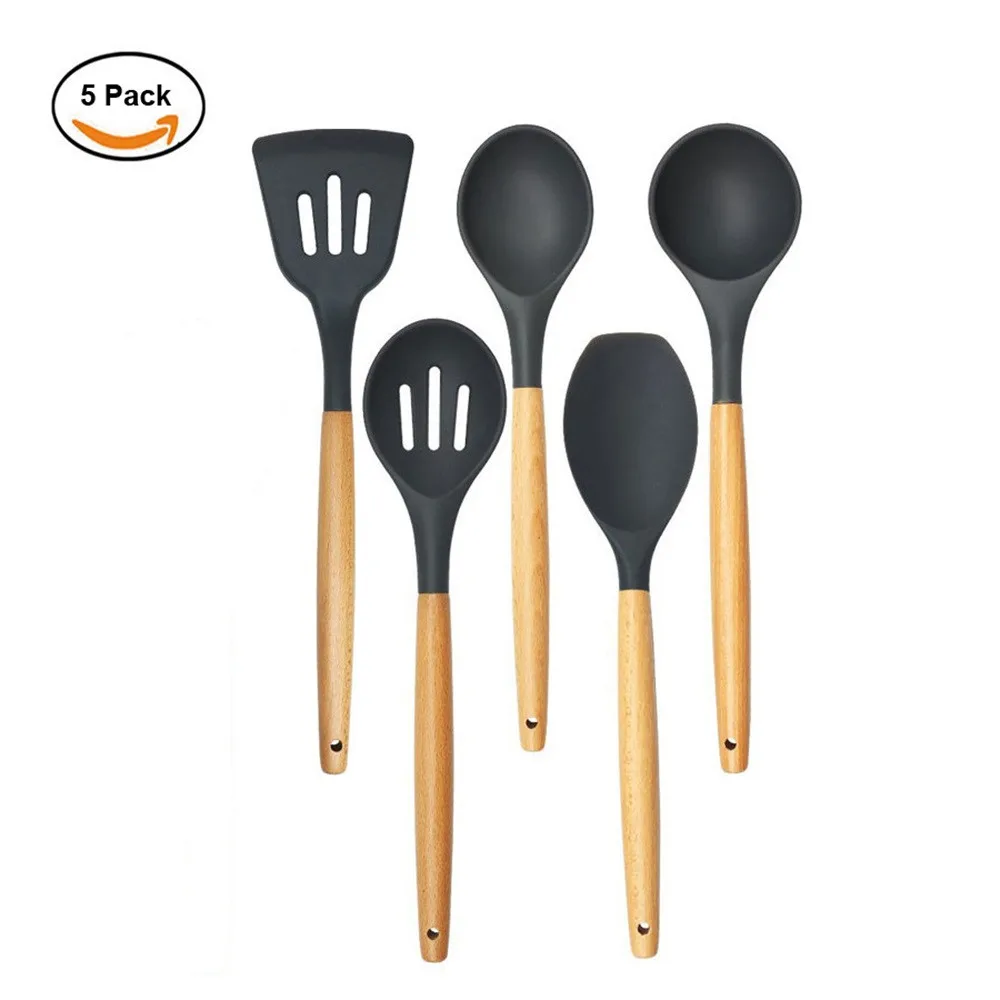 5PCS Kitchen Silicone Non-stick Cooking Spoon Spatula Ladle Utensils Premium Heat Resistant Cookware Set Accessories Supplies
5PCS Kitchen Silicone Non-stick Cooking Spoon Spatula Ladle Utensils Premium Heat Resistant Cookware Set Accessories Supplies