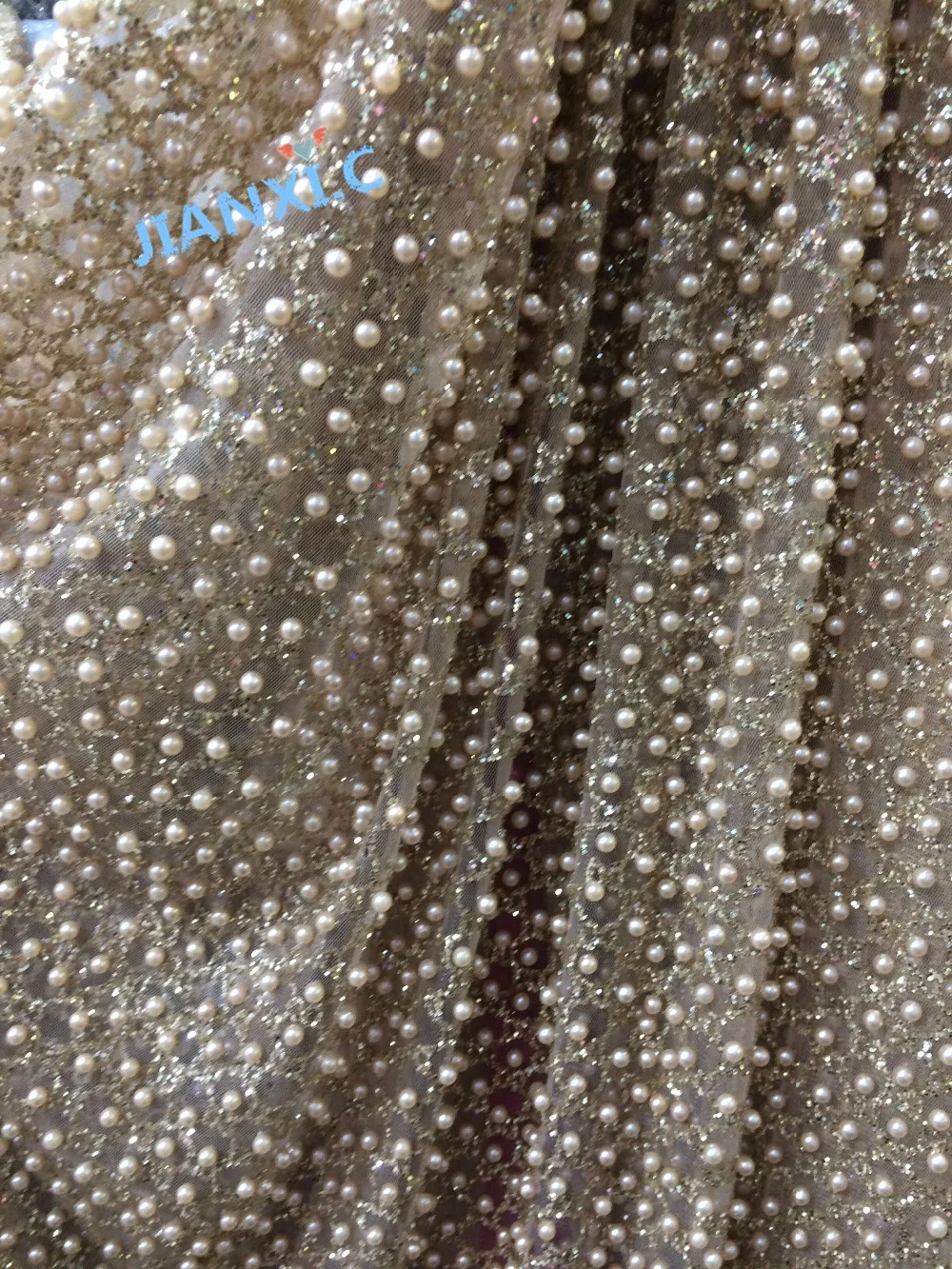 Newest JIANXI.C-120901 african glued glitter tulle mesh fabric with beads glued glitter sequins lace fabric for party dress
Newest JIANXI.C-120901 african glued glitter tulle mesh fabric with beads glued glitter sequins lace fabric for party dress