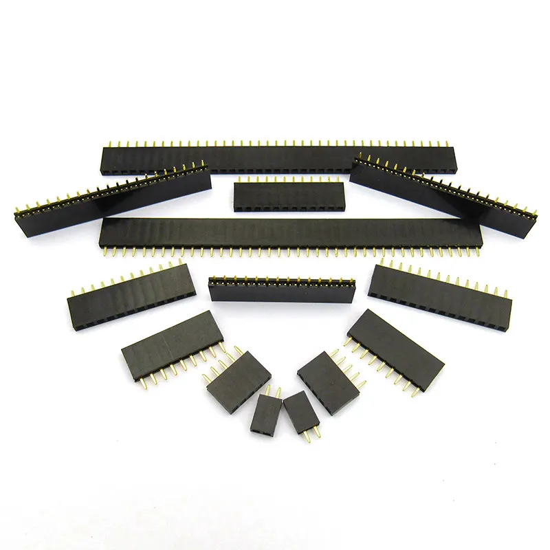 

100pcs PH8.5 Straight single Row2.54mm 1X2/3/4/5/6/7/8/9/10/12/13/14/15/16/18/20/40P 0.1" PCB Connector Female Pin Header