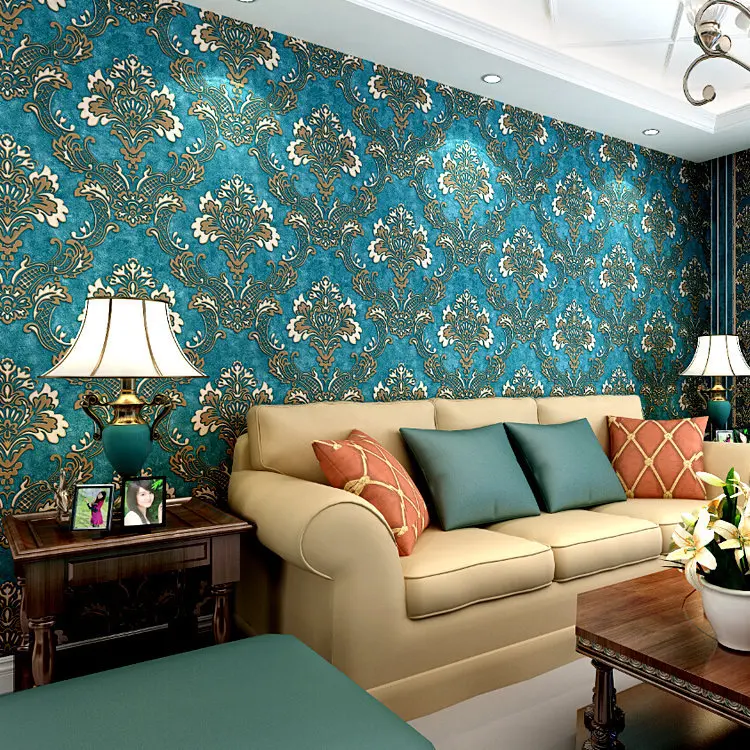 Wholesale 3d flocking dark-blue Damask wall wallpaper rolls for bedding room TV background 3d wall paper roll wallcoverings
Wholesale 3d flocking dark-blue Damask wall wallpaper rolls for bedding room TV background 3d wall paper roll wallcoverings