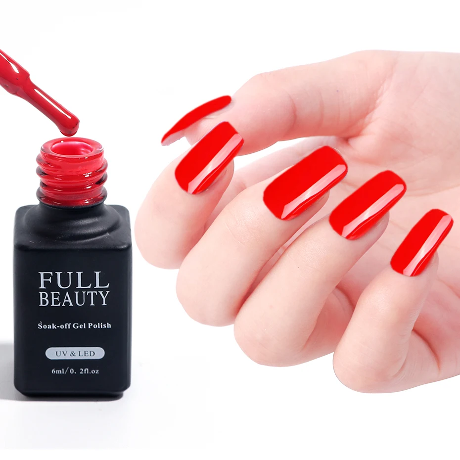 6ml Charm UV Nail Gel Varnish Gorgeous Wine Red Pure Color Lacquer Soak Off Polish Base Top Coat Manicure Decor Tools LABH01-06 (2)