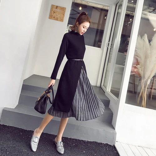 Korean Brief 2019 New Women Dress Sexy Open Side Split Dresses Knit Fashion Patchwork Loose Vintage Loose Vestido
Korean Brief 2019 New Women Dress Sexy Open Side Split Dresses Knit Fashion Patchwork Loose Vintage Loose Vestido