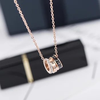 YUN RUO 2018 New Rose Gold Color Fashion Black White Crystal Round Pendant Necklace Titanium Steel Jewelry Woman Gift Never Fade
YUN RUO 2018 New Rose Gold Color Fashion Black White Crystal Round Pendant Necklace Titanium Steel Jewelry Woman Gift Never Fade