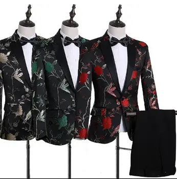 2018 new Slim Men's fashion Suit sets embroidery small suit host dress male singer costumes suit jacekt and pants
2018 new Slim Men's fashion Suit sets embroidery small suit host dress male singer costumes suit jacekt and pants