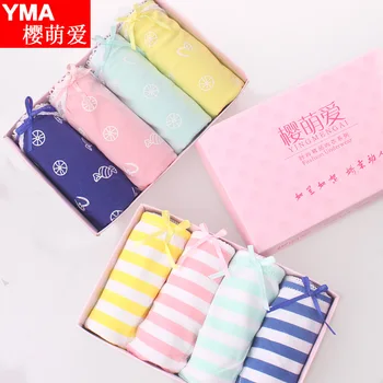 Waist cotton knickers fabric sexy lace underwear briefs cute girl cuecas students striped underpants gift box kawaii panties
Waist cotton knickers fabric sexy lace underwear briefs cute girl cuecas students striped underpants gift box kawaii panties