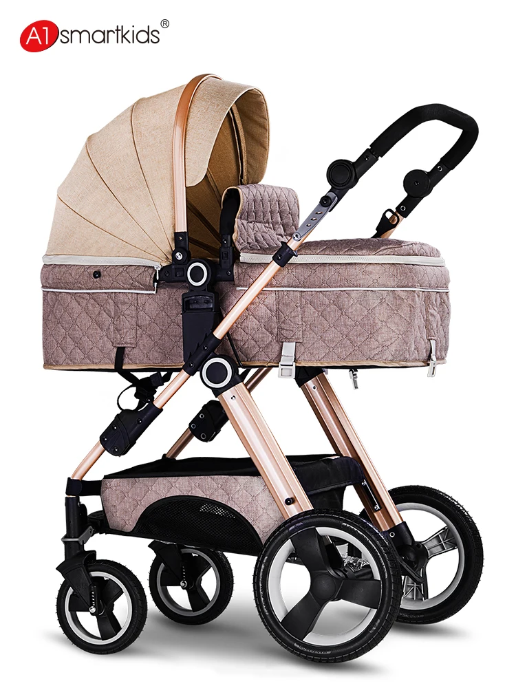 

High Landscape Baby Stroller Can Sit and lie On Four-wheeled Shock-absorbing Baby Stroller With Reclining Folding And Portable