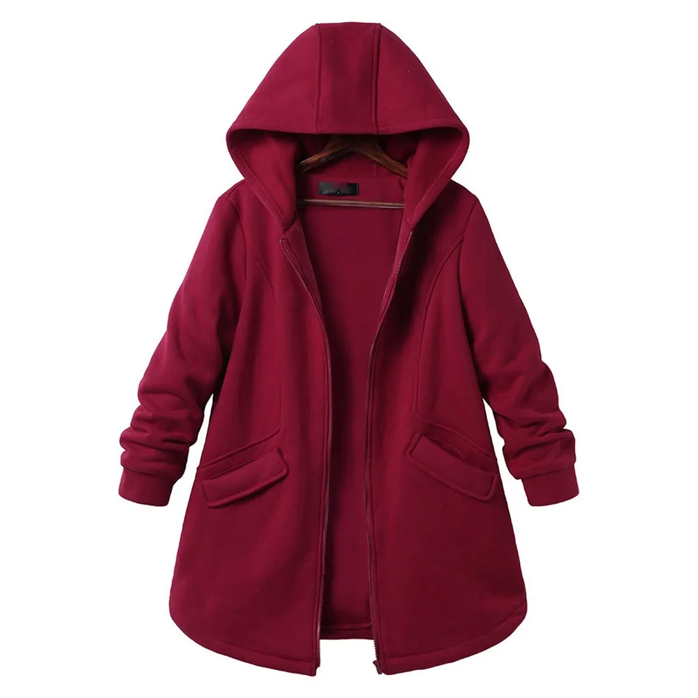 Fashionable Women's Plus Size L-5XL Long Sleeve Casual Pure Color Hooded Pockets Coats Hot Sale Warm Zipper Outweat For Ladies
Fashionable Women's Plus Size L-5XL Long Sleeve Casual Pure Color Hooded Pockets Coats Hot Sale Warm Zipper Outweat For Ladies