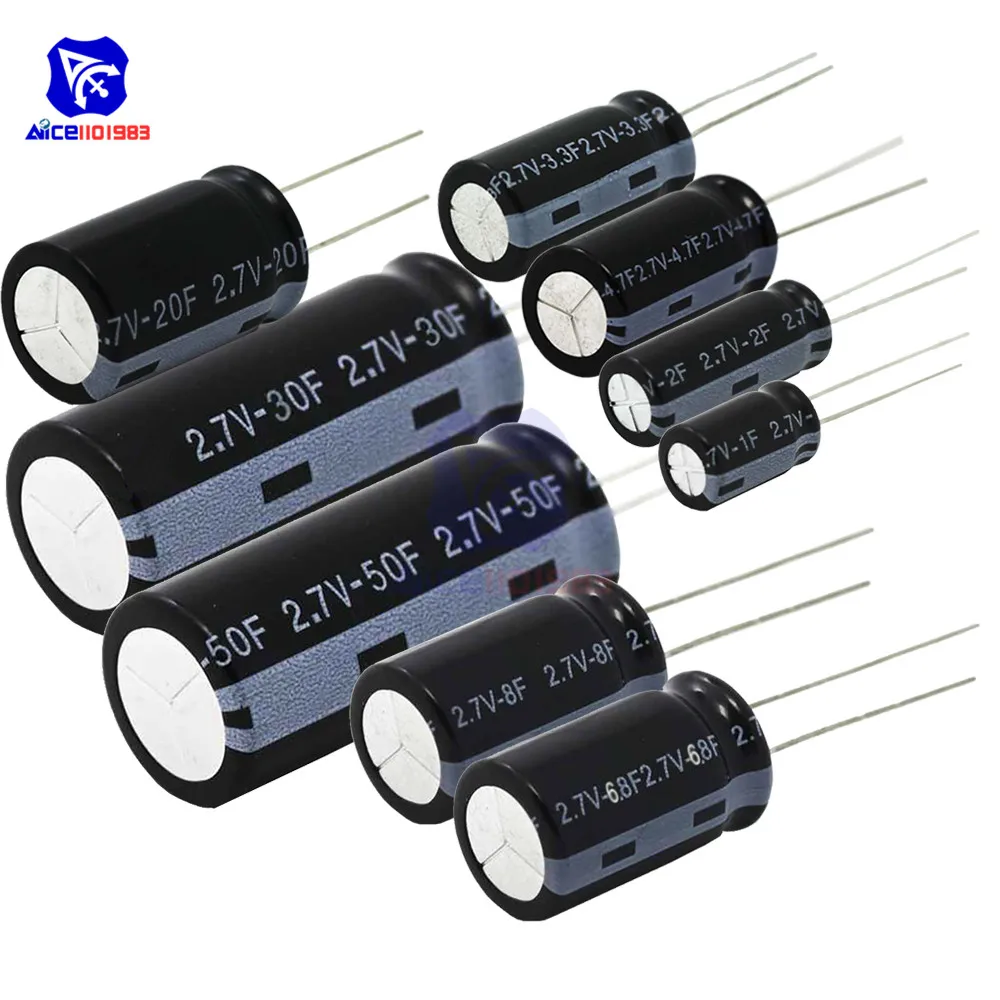 Super Farad Capacitor 2.7V 1-50F High Frequency Low ESR 2 Pin Super Capacitor for Car Stereo Speaker Battery
Super Farad Capacitor 2.7V 1-50F High Frequency Low ESR 2 Pin Super Capacitor for Car Stereo Speaker Battery