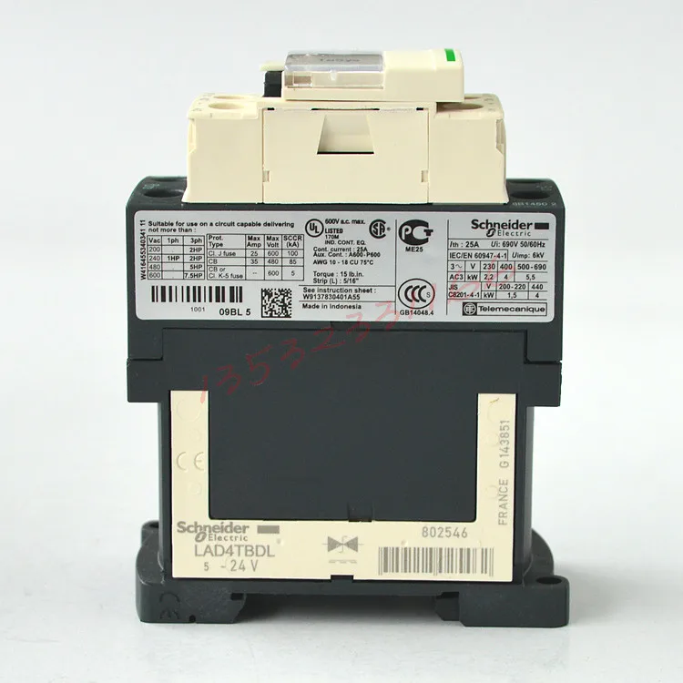 Original authentic Schneider DC contactor LC1-D09BDC DC24 DC110V elevator dedicated three-phase
Original authentic Schneider DC contactor LC1-D09BDC DC24 DC110V elevator dedicated three-phase