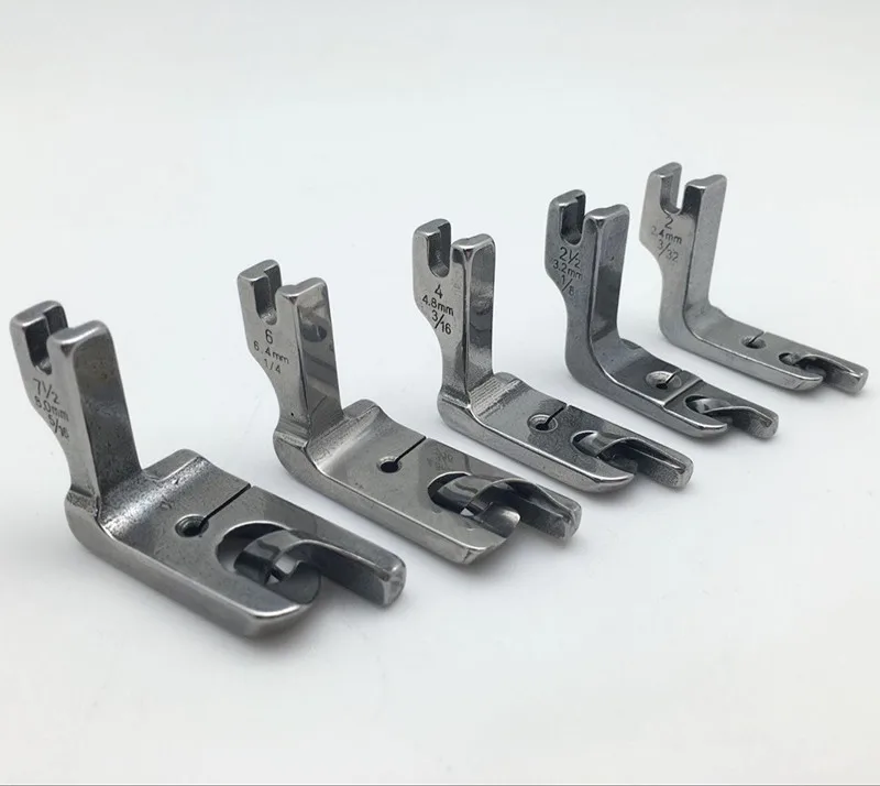 

5 pcs Crimping Presser Foot Industrial Sewing Machine Parts Steel Walking Foot - 3/32,1/8,3/16,1/4,5/16 5BB5073