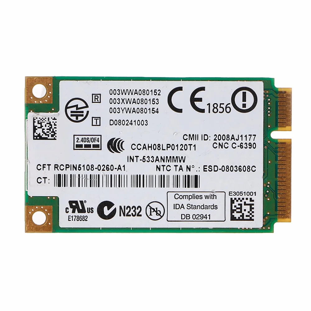 2,4 GHz & 5,0 GHz 5300 533AN_MMW беспроводной WLAN WiFi Mini PCIe Card 802.11n + 450Mbps Device Module WiFi Link Card C26
2,4 GHz & 5,0 GHz 5300 533AN_MMW беспроводной WLAN WiFi Mini PCIe Card 802.11n + 450Mbps Device Module WiFi Link Card C26