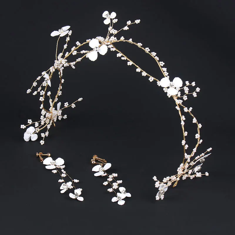 super fairy white flowers stars beads tiara long hairband earring wedding hair jewelry flower set 
super fairy white flowers stars beads tiara long hairband earring wedding hair jewelry flower set