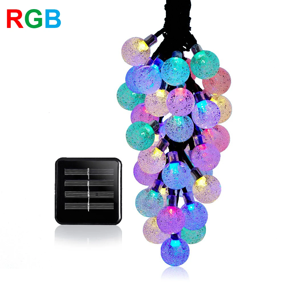 RGB LED Solar Powered Fairy Lights Xmas Party 6M 30LEDS Crystal Ball LED Solar String Light for Outdoor Garden Home Indoor Decor
RGB LED Solar Powered Fairy Lights Xmas Party 6M 30LEDS Crystal Ball LED Solar String Light for Outdoor Garden Home Indoor Decor