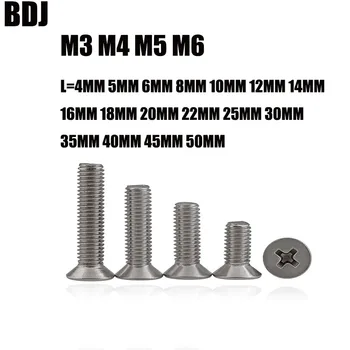 100pcs GB819 M3 M4 M5 M6 Metric Thread 304 Stainless Steel flat head cross Countersunk head screw 4-50 MM Free shipping
100pcs GB819 M3 M4 M5 M6 Metric Thread 304 Stainless Steel flat head cross Countersunk head screw 4-50 MM Free shipping