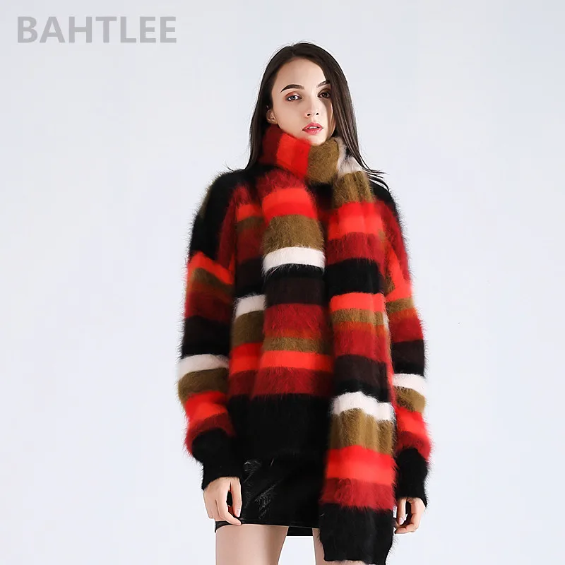 BAHTLEE Autumn winter women's angora rabbit pullovers Knitting sweater with scarf suit O-NECK keep warm loosefir Rainbow
BAHTLEE Autumn winter women's angora rabbit pullovers Knitting sweater with scarf suit O-NECK keep warm loosefir Rainbow