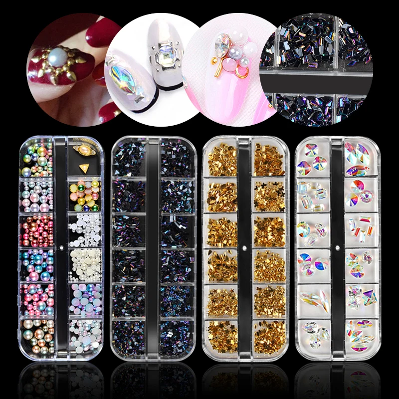1Box AB Crystal Rhinestones FlatBack Multi-size Metal Studs Gradient Pearls DIY Glitter Designs Manicure Nail Art 3d Decorations
1Box AB Crystal Rhinestones FlatBack Multi-size Metal Studs Gradient Pearls DIY Glitter Designs Manicure Nail Art 3d Decorations
