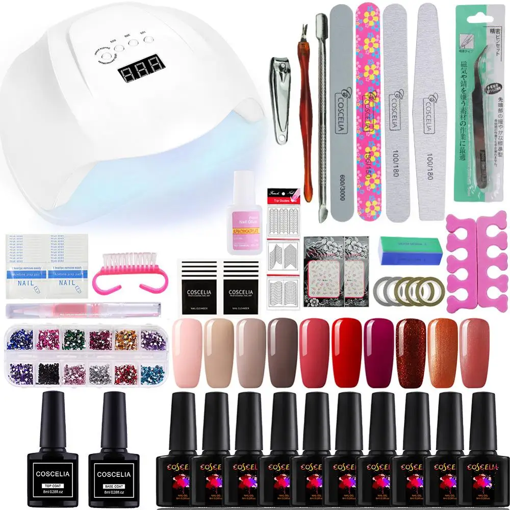 COSCELIA Full Manicure Set 54W/36W Nail Dryer LED Lamp 10PCS/Set Gel Nail Polish Set Nail Art Tools For Manicure Kit
COSCELIA Full Manicure Set 54W/36W Nail Dryer LED Lamp 10PCS/Set Gel Nail Polish Set Nail Art Tools For Manicure Kit