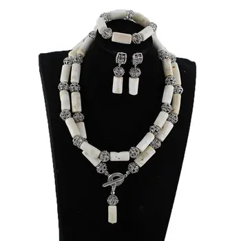 Fashion White and Silver Coral African Beads Jewelry Sets Indian Bridal Pendant Statement Necklace Set Real Coral Beads CNR059
Fashion White and Silver Coral African Beads Jewelry Sets Indian Bridal Pendant Statement Necklace Set Real Coral Beads CNR059