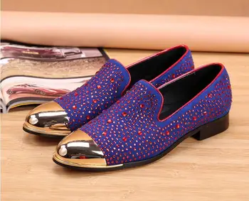 New Arrived Royal Blue Rhinestone Mens Loafers Luxury Slip-on Suede Men Dress Shoes Handmade Men's Wedding And Prom Shoes 38-46
New Arrived Royal Blue Rhinestone Mens Loafers Luxury Slip-on Suede Men Dress Shoes Handmade Men's Wedding And Prom Shoes 38-46