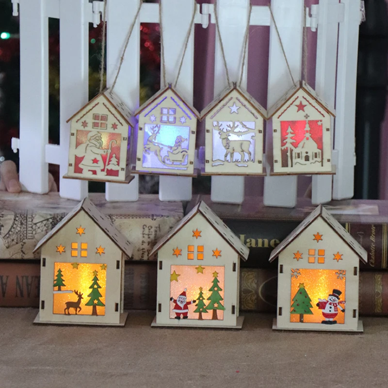 Festival Led Light Wood House Christmas Tree Decorations For Home Hanging Ornaments Holiday Nice Xmas Gift Battery Included 2020
Festival Led Light Wood House Christmas Tree Decorations For Home Hanging Ornaments Holiday Nice Xmas Gift Battery Included 2020