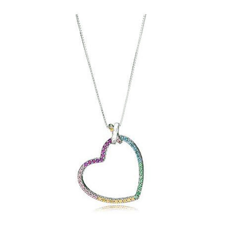 2018 New Multi-Colored Heart Floating Pendant Necklace with Rainbow colors CZ Sliding Pendant Chain Necklace Jewelry.
2018 New Multi-Colored Heart Floating Pendant Necklace with Rainbow colors CZ Sliding Pendant Chain Necklace Jewelry.