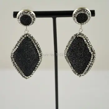 4Pair Rhombus Shaped Spray Painted Earring, Black Colors, Matte Style, Crystal Rhinestone Paved Dangle Earring
4Pair Rhombus Shaped Spray Painted Earring, Black Colors, Matte Style, Crystal Rhinestone Paved Dangle Earring