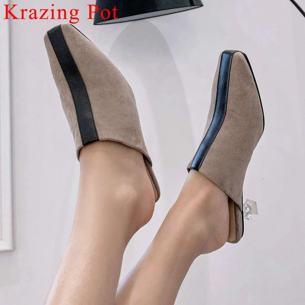 Krazing Pot elegant lady slip on mules mixed colors square toe low heels British style natural leather lazy woman cozy pumps L81
Krazing Pot elegant lady slip on mules mixed colors square toe low heels British style natural leather lazy woman cozy pumps L81