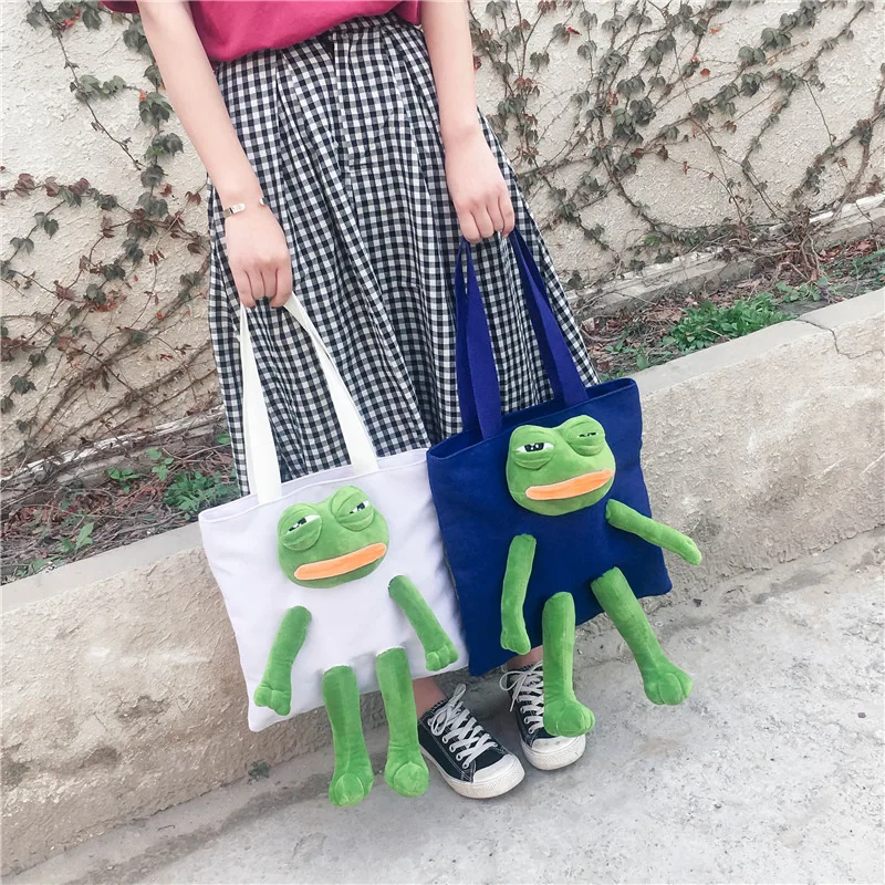 Sad Frog Japanese And Korean Cartoon Art Personality Canvas Bag Cute Plush Doll Portable Messenger Bag Girls Handbag
Sad Frog Japanese And Korean Cartoon Art Personality Canvas Bag Cute Plush Doll Portable Messenger Bag Girls Handbag