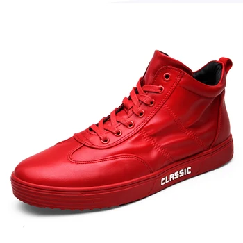 Boots High Top Ankle Boots Fashion Casual Soft PU Waterproofs Sneakers Men Botas Comfortable Boots Adults Shoes Black Red White
Boots High Top Ankle Boots Fashion Casual Soft PU Waterproofs Sneakers Men Botas Comfortable Boots Adults Shoes Black Red White