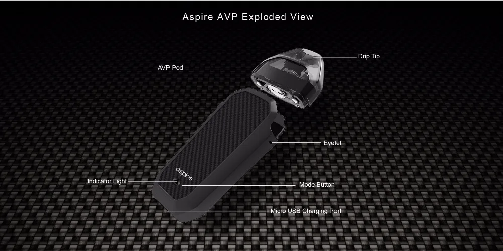 Original Aspire AVP AIO Kit 700mAh Built-in Battery and 2ml AVP Pod With 1.2ohm Nichrome Coil AVP Vape Kit Electronic Cigarette 02 (4)