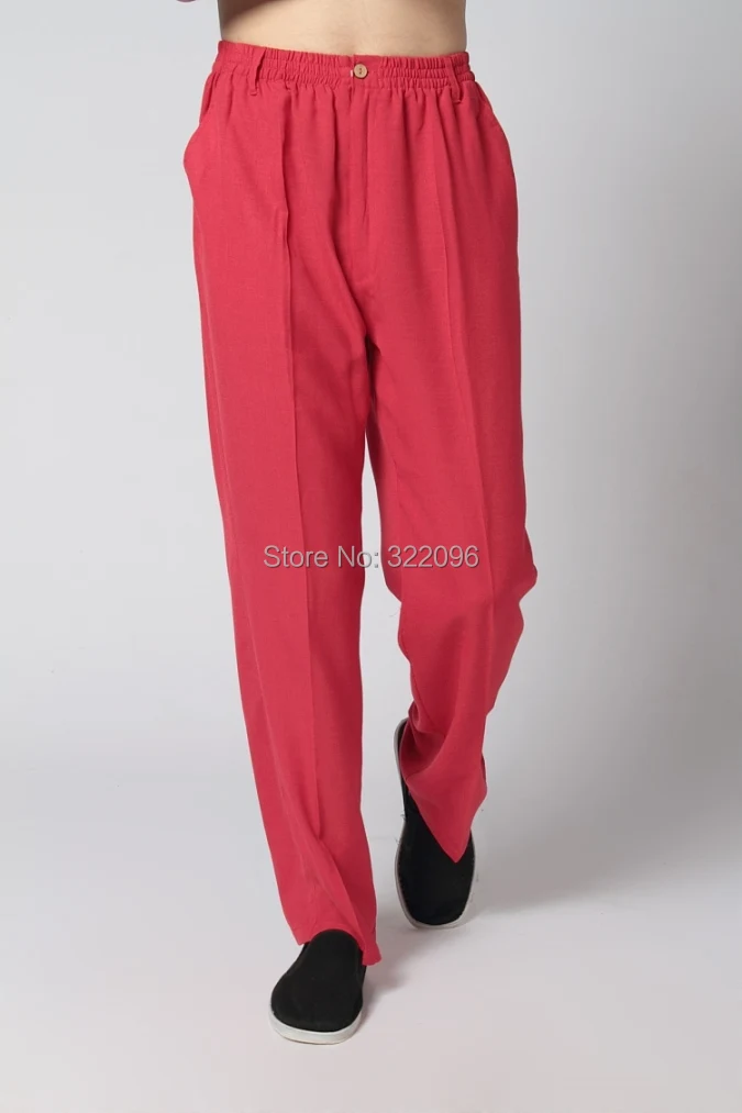 Shanghai Story Chinese Traditional Trousers Men's Style Clothing tai chi Pants KungFu pants kung fu taiji clothing Red |