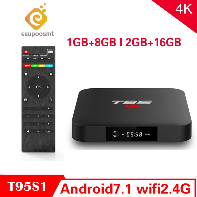 Amlogic S905W T95 S1 2 GB 16 GB Android 7,1 TV Box inteligente H.264 HD 4 K t95S1 wifi 2,4G Wifi Set Top Box
Amlogic S905W T95 S1 2 GB 16 GB Android 7,1 TV Box inteligente H.264 HD 4 K t95S1 wifi 2,4G Wifi Set Top Box