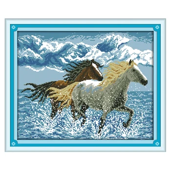 Joy Sunday crossstitch kits set Running horses animal DMC14CT 11CTcottonfabric baby room home decoration painting wholesale
Joy Sunday crossstitch kits set Running horses animal DMC14CT 11CTcottonfabric baby room home decoration painting wholesale