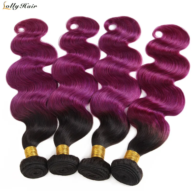 1b purplr ombre body wave human hair bundles (7)