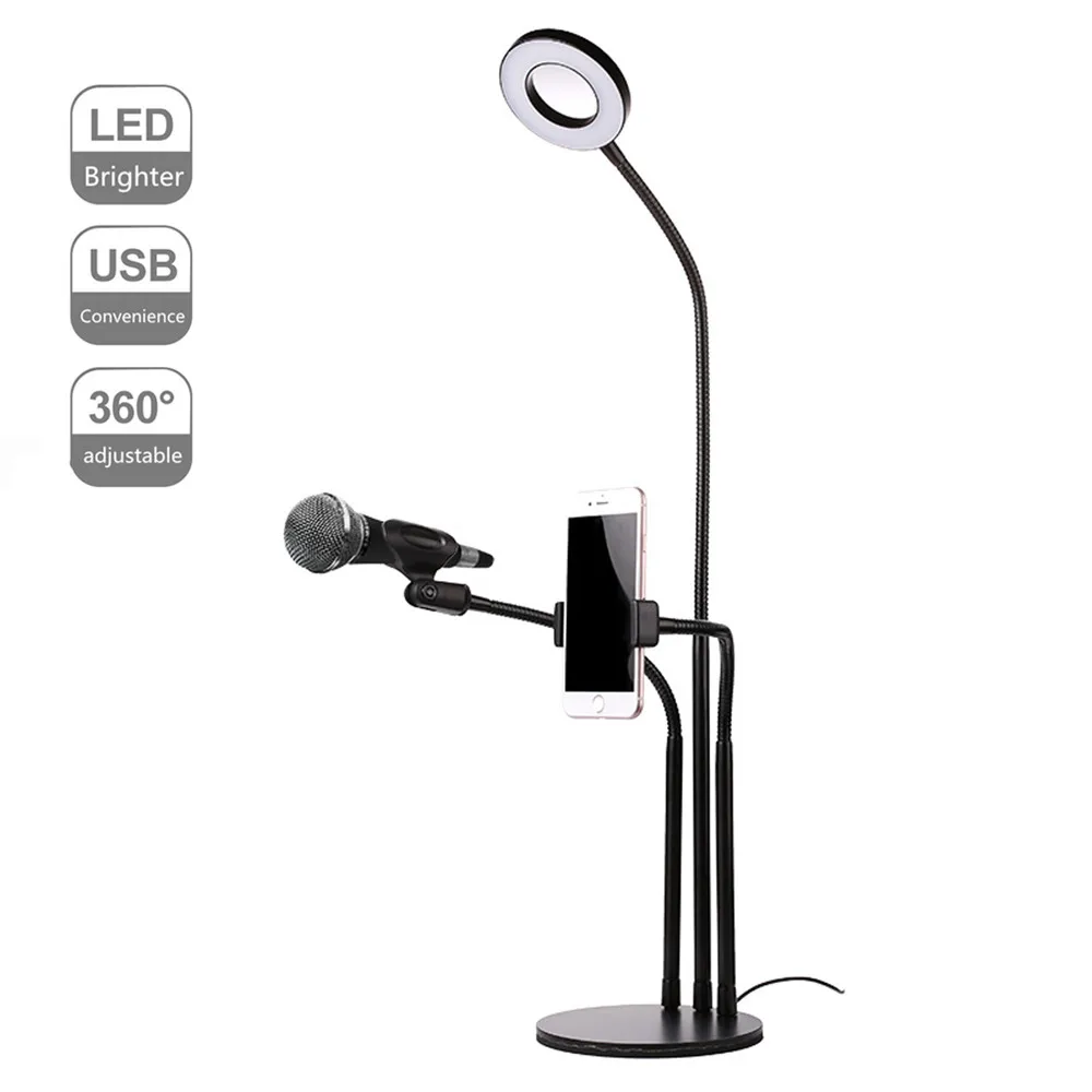 USB Charging Camera Photography Ring Light Led Selfie Fill Light Desktop With Phone Clip Microphone Bracket for Live Youtube
USB Charging Camera Photography Ring Light Led Selfie Fill Light Desktop With Phone Clip Microphone Bracket for Live Youtube