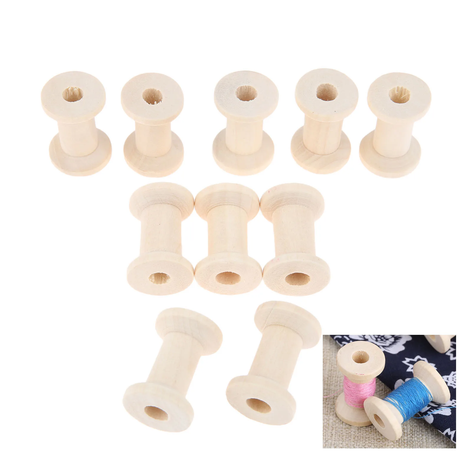 10Pcs Natural Wooden Empty Thread Spools Cylinder Needlework Manual Crafts Wood Bobbins Reels Organizer For Ribbon Sewing Tools
10Pcs Natural Wooden Empty Thread Spools Cylinder Needlework Manual Crafts Wood Bobbins Reels Organizer For Ribbon Sewing Tools