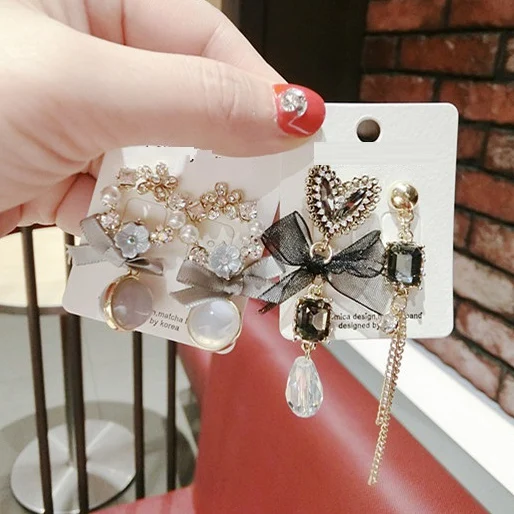 korean flower love heart dangle earrings geometric black ribbon lace drop earrings for women girls fashion jewlry for gift party
korean flower love heart dangle earrings geometric black ribbon lace drop earrings for women girls fashion jewlry for gift party