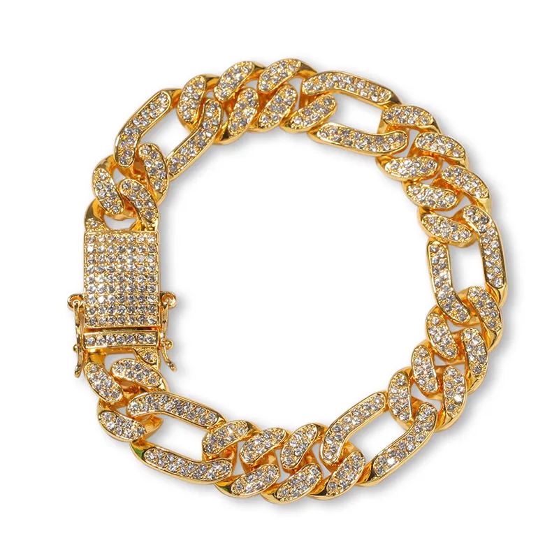 Hip Hop Full Austrian Rhinestone Paved Bling Iced Out 3:1 NK Figaro Link Chain Bracelets for Men Rapper Jewelry
Hip Hop Full Austrian Rhinestone Paved Bling Iced Out 3:1 NK Figaro Link Chain Bracelets for Men Rapper Jewelry