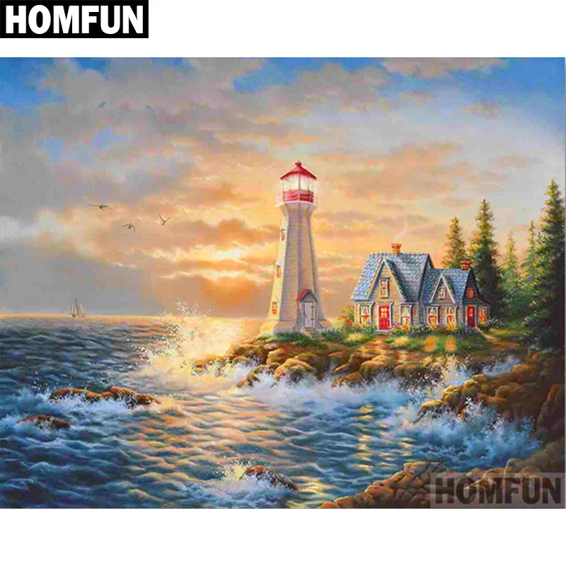 HOMFUN Full Square/Round Drill 5D DIY Diamond Painting "Ocean Lighthouse" Embroidery Cross Stitch 5D Home Decor Gift A06056
HOMFUN Full Square/Round Drill 5D DIY Diamond Painting "Ocean Lighthouse" Embroidery Cross Stitch 5D Home Decor Gift A06056