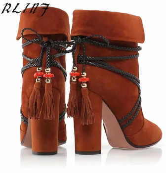 RLINF 2018 handmade Women's booties autumn and winter ankle boots thick with suede straps tassels SIZE 34-44
RLINF 2018 handmade Women's booties autumn and winter ankle boots thick with suede straps tassels SIZE 34-44