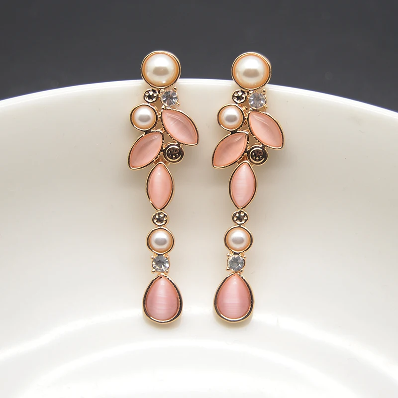 JZTOP Lady Luxury Crystal Imitation Pearls Drop Earrings Pink Water Drop Opal Long Dangle Earring For Woman Wedding Jewelry Gift
JZTOP Lady Luxury Crystal Imitation Pearls Drop Earrings Pink Water Drop Opal Long Dangle Earring For Woman Wedding Jewelry Gift