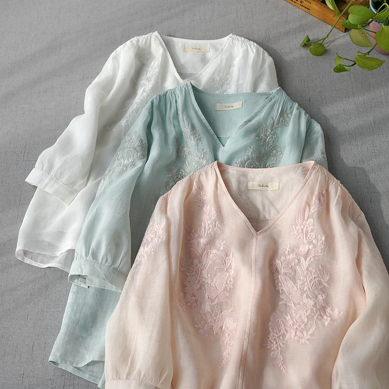 Spring Summer Women Loose Plus Size Japanese Style Mori Girls Embroidery Comfortable Ramie Shirts/Blouses
Spring Summer Women Loose Plus Size Japanese Style Mori Girls Embroidery Comfortable Ramie Shirts/Blouses
